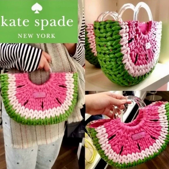 Kate Spade Pink and Green Woven Clutch - Picture 6 of 7